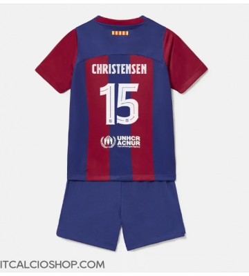 Barcelona Andreas Christensen #15 Prima Maglia Bambino 2023-24 Manica Corta (+ Pantaloni corti)